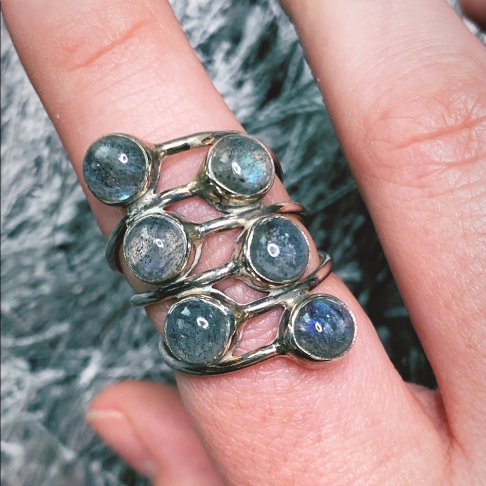 Rainbow Cat 🐈 925 SS Cats Eye Ring - 7.5